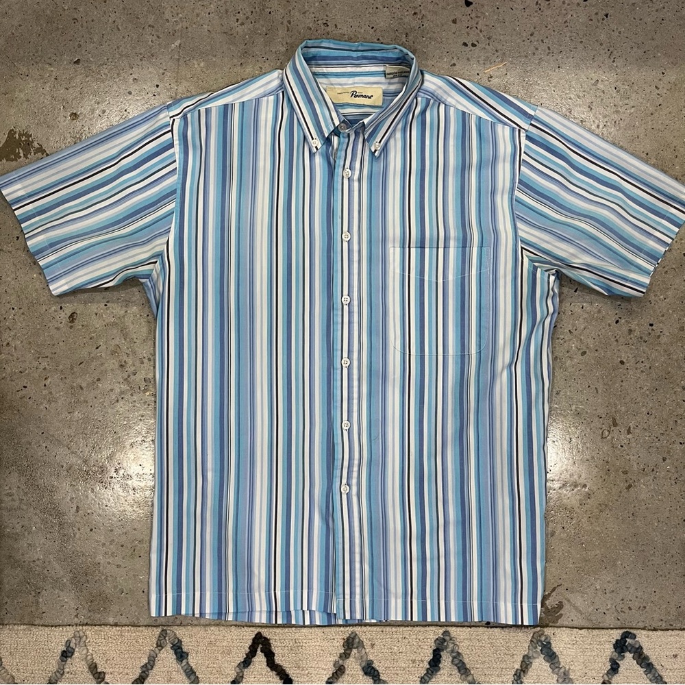 Vintage Penmans blue stripe shirt US L